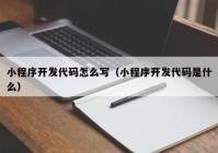 小程序开发代码怎么写（小程序开发代码是什么）