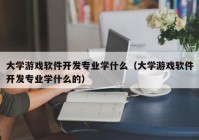 大学游戏软件开发专业学什么（大学游戏软件开发专业学什么的）