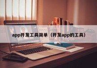 app开发工具简单（开发app的工具）