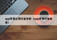 app开发公司行业分析（app开发行业前景）