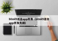 html5混合app开发（html5混合app开发大纲）