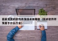 目前主流的软件开发技术有哪些（技术软件开发属于什么行业）