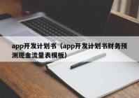 app开发计划书（app开发计划书财务预测现金流量表模板）