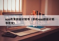 app开发创业计划书（手机app创业计划书范文）