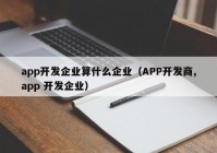 app开发企业算什么企业（APP开发商,app 开发企业）