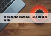 北京B2B网站建设哪家好（怎么做b2b网站吗）